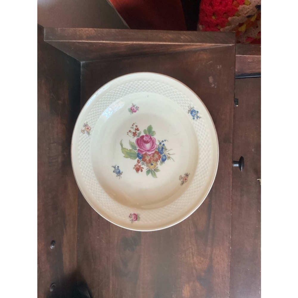 Thomas Bavarla Germany Plate, White, Floral - Vintage 1930s. Cottage core